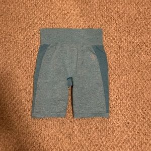 Blue gymshark seamless flex biker shorts